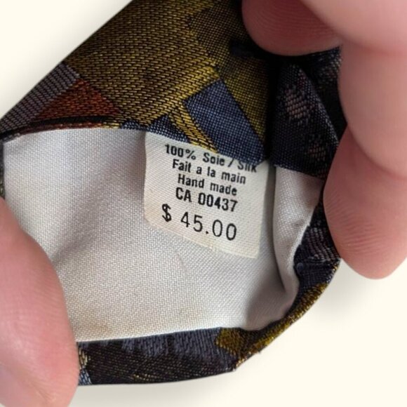 🍁Vintage 100% Silk Handmade City Tie - Picture 8 of 8